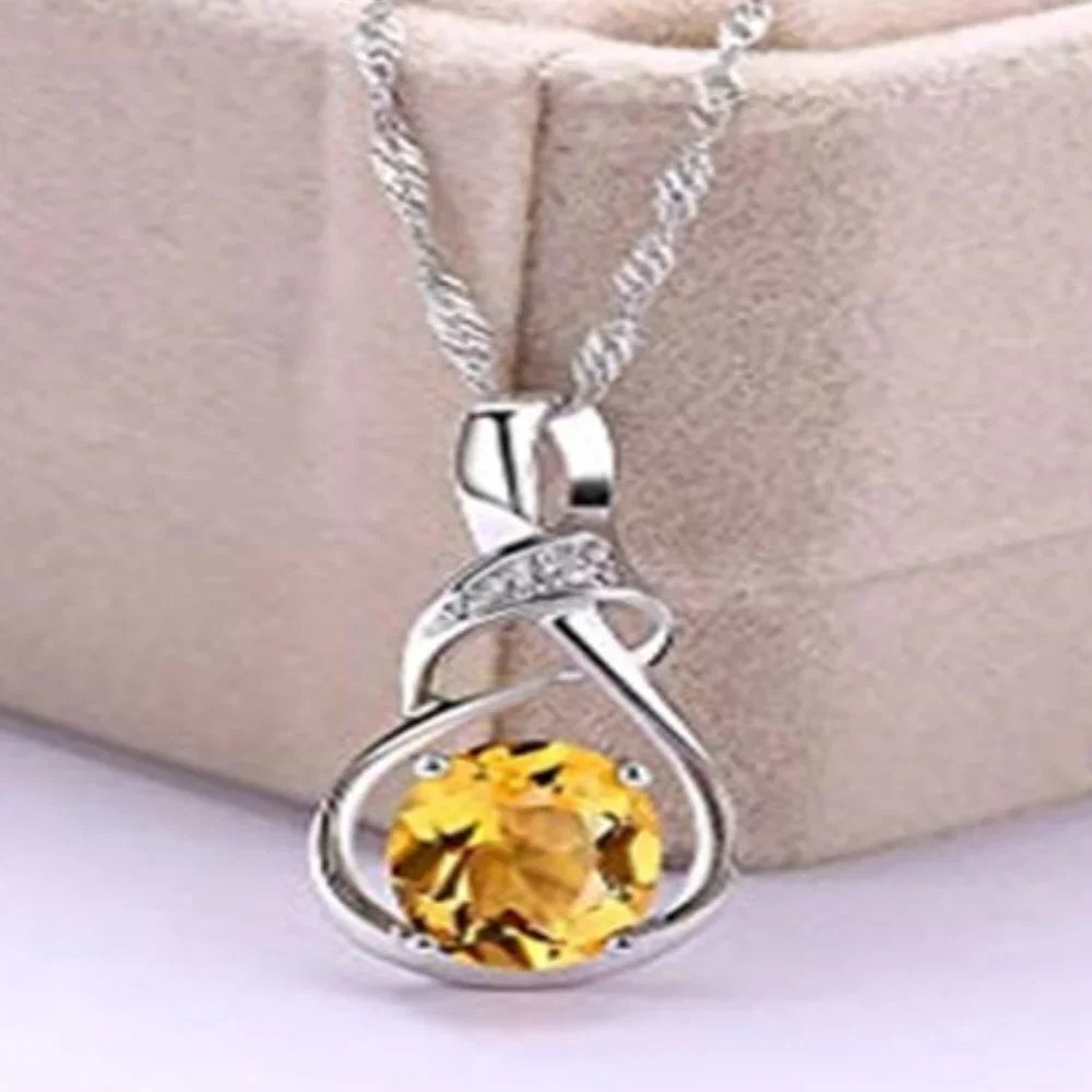💎 Big Oval Royal Charming Twisted Silver Oval Necklace for Women,EVGG1002